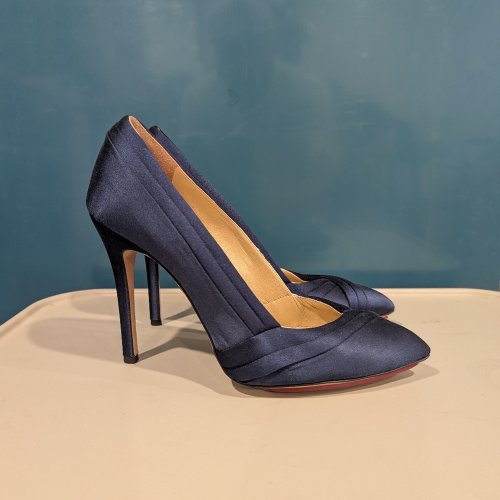 Charlotte Olympia Navy Blue Heels